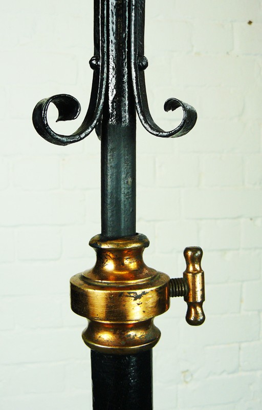 Black Paint Wrought Iron Telescopic Standard Lamp-billy-hunt-Vintage Black Wrought Iron Standard Lamp_0004_P1250419-main-636640728639437820.jpg